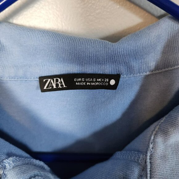 Zara Sleeveless Crop Top Light Blue - Picture 3 of 3